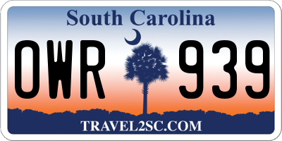 SC license plate OWR939