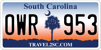 SC license plate OWR953