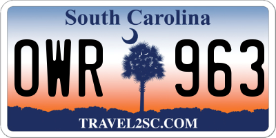 SC license plate OWR963
