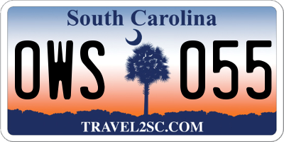 SC license plate OWS055