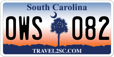 SC license plate OWS082