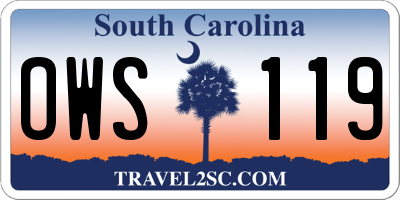 SC license plate OWS119