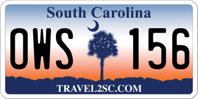 SC license plate OWS156
