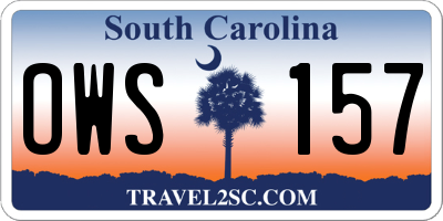 SC license plate OWS157