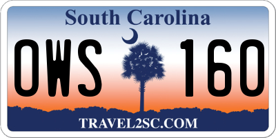 SC license plate OWS160