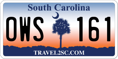 SC license plate OWS161