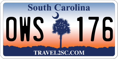 SC license plate OWS176