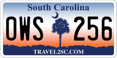 SC license plate OWS256