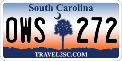 SC license plate OWS272