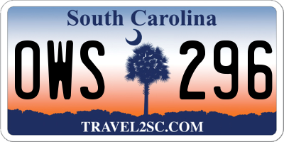 SC license plate OWS296