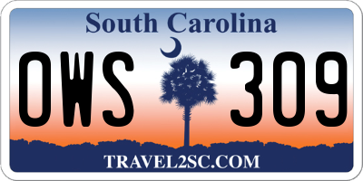 SC license plate OWS309