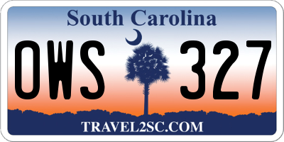 SC license plate OWS327
