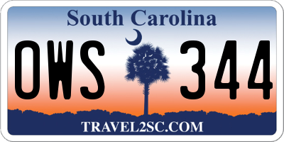 SC license plate OWS344