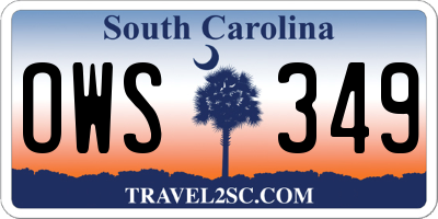 SC license plate OWS349