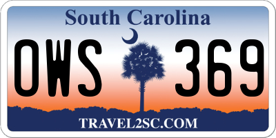 SC license plate OWS369