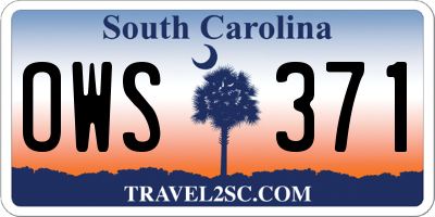 SC license plate OWS371