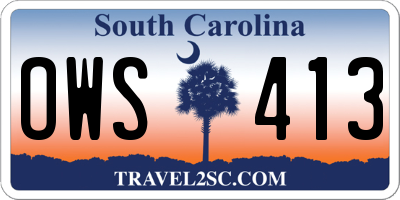 SC license plate OWS413