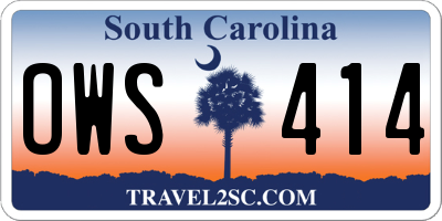 SC license plate OWS414