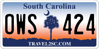SC license plate OWS424