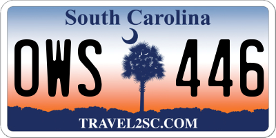 SC license plate OWS446