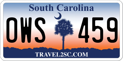 SC license plate OWS459