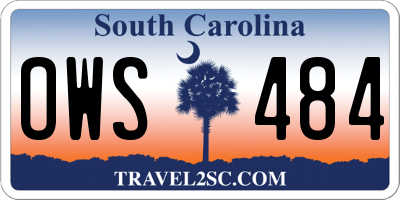 SC license plate OWS484