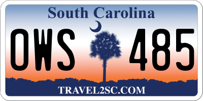SC license plate OWS485