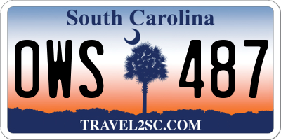SC license plate OWS487
