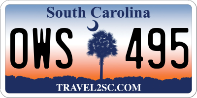 SC license plate OWS495
