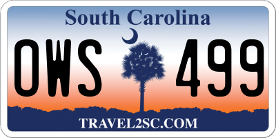 SC license plate OWS499