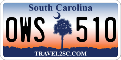 SC license plate OWS510