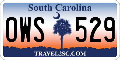 SC license plate OWS529