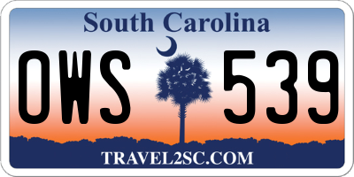 SC license plate OWS539