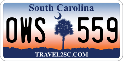 SC license plate OWS559
