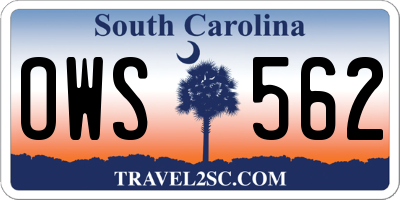 SC license plate OWS562