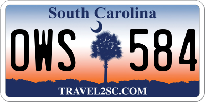SC license plate OWS584