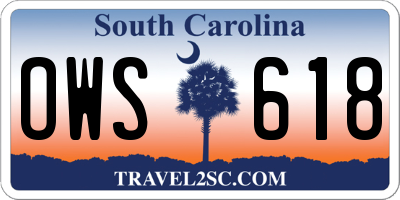 SC license plate OWS618