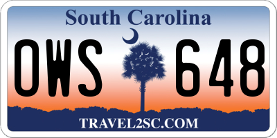 SC license plate OWS648