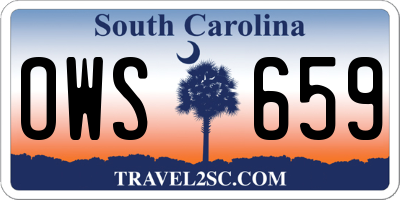 SC license plate OWS659