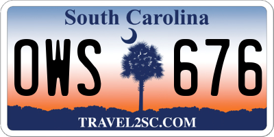 SC license plate OWS676