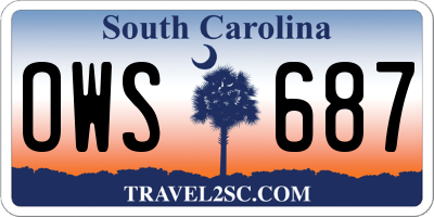 SC license plate OWS687