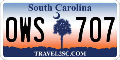 SC license plate OWS707