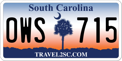 SC license plate OWS715