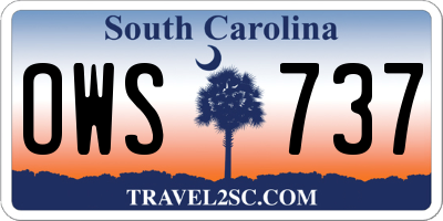 SC license plate OWS737