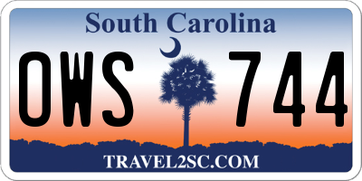 SC license plate OWS744