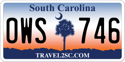 SC license plate OWS746