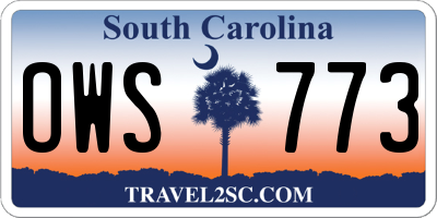 SC license plate OWS773