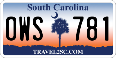 SC license plate OWS781