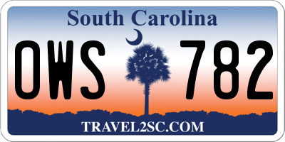 SC license plate OWS782