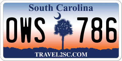 SC license plate OWS786